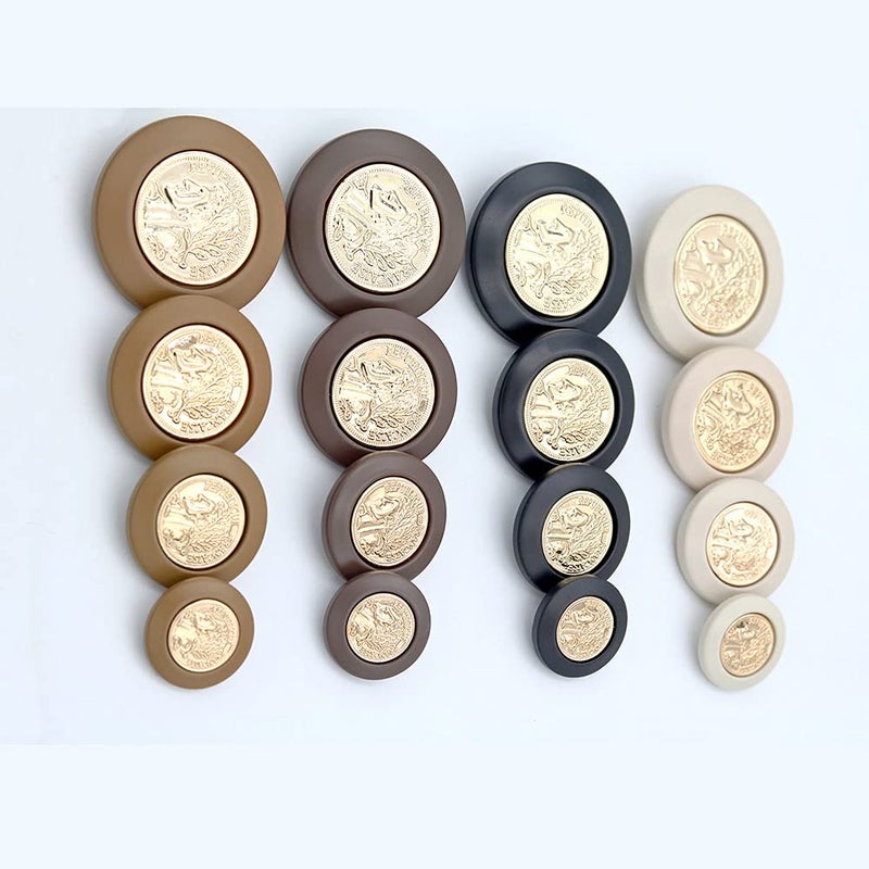 vingol 5 PCS Vintage Round Metal Gold Button Women Head Pattern Decorative Buttons Suit Coat Uniform (Light Brown  21mm) - Image 2